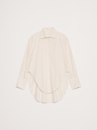Cotton Poplin Curve-Hem Shirt | Banana Republic (US)