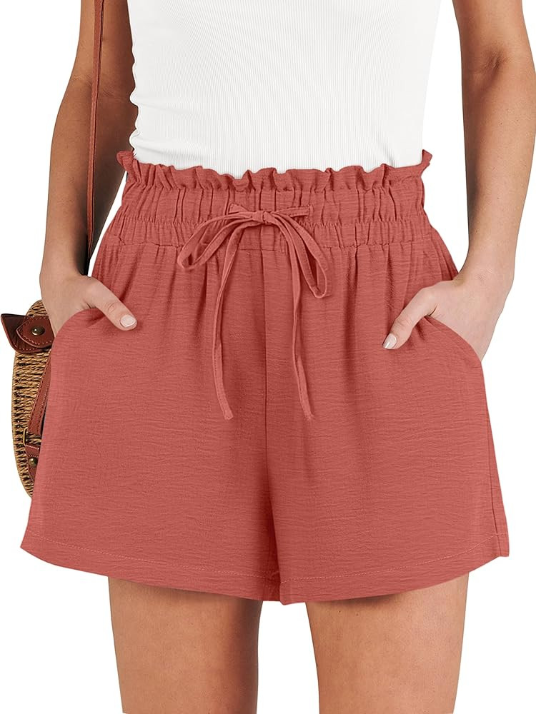 ANRABESS Shorts for Women Summer Casual High Waisted Wide Leg Drawstring Lounge Shorts Comfy 2026... | Amazon (US)
