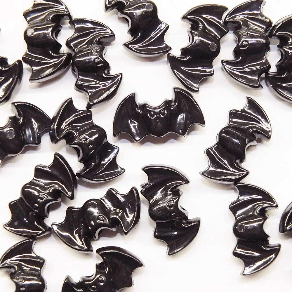 Black Flying Bat Beads Large Hole Made in USA 1" Wide | Amazon (US)