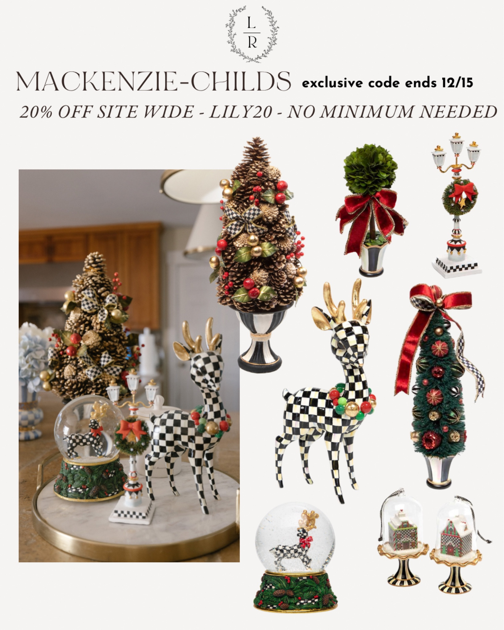 Mackenzie Childs exclusive code Lily20 for 20% off. No minimum required. Site wide including sale! 

#LTKHoliday #LTKsalealert #LTKhome