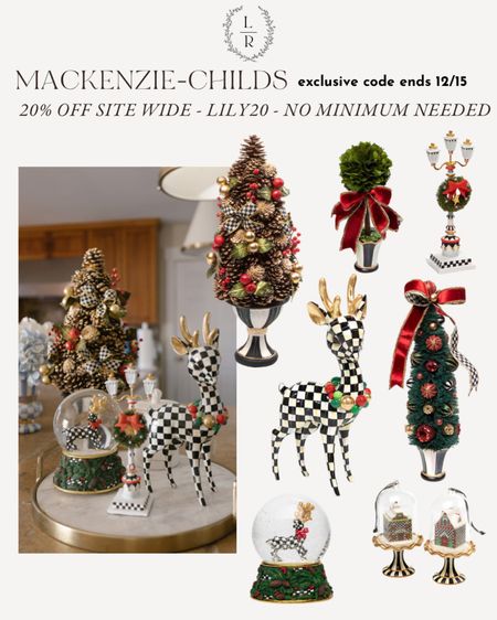 Mackenzie Childs exclusive code Lily20 for 20% off. No minimum required. Site wide including sale! 

#LTKHoliday #LTKsalealert #LTKhome