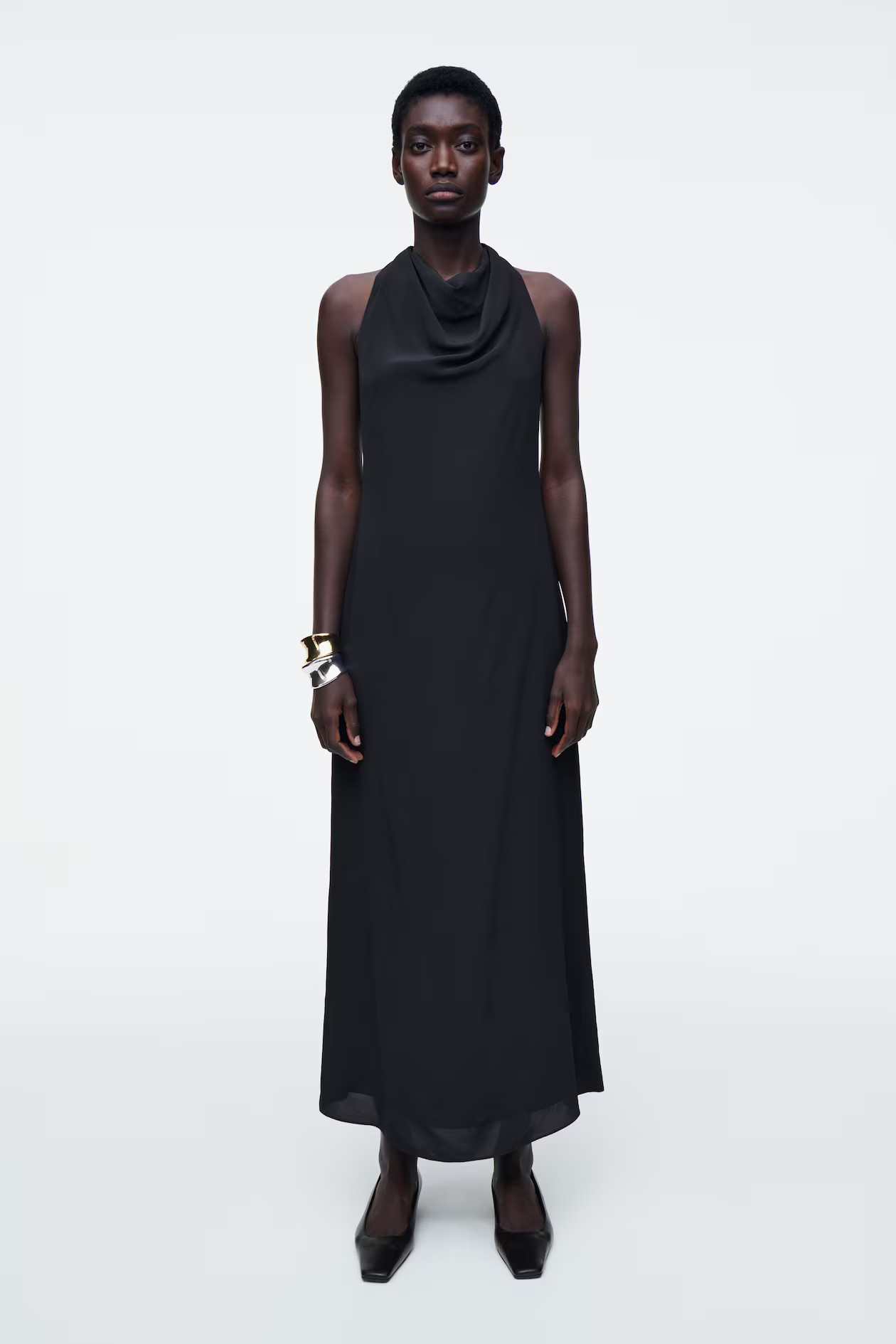 COWL-NECK MAXI DRESS - NAVY | COS UK