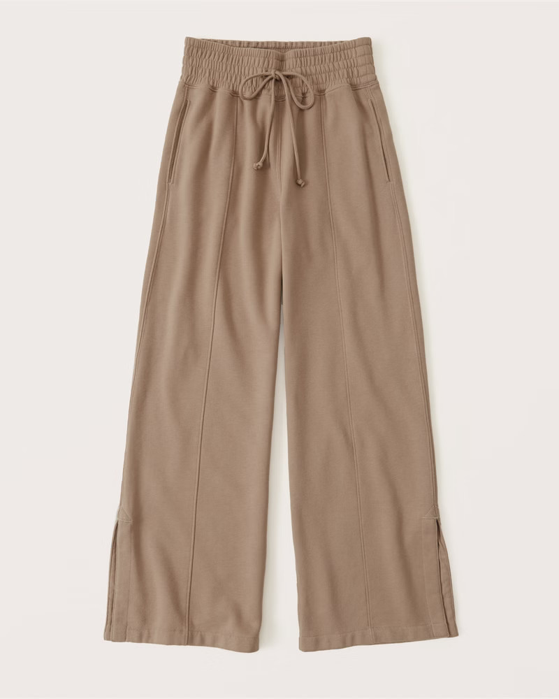 Side Split-Hem Wide Leg Sweatpants | Abercrombie & Fitch (US)