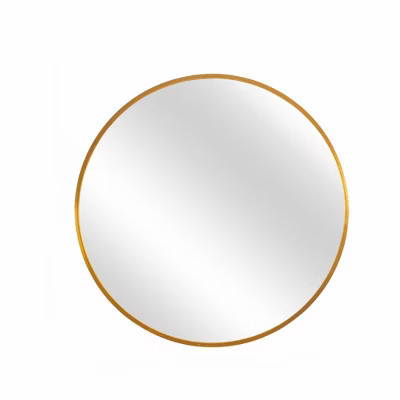 PexFix 28 in. W x 28 in. H Metal Framed Round Mirror in Gold | Target