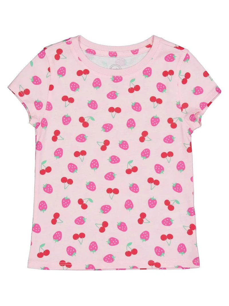 Wonder Nation Girls Short Sleeve Kid Tough T-Shirt, Sizes 4-18 & Plus | Walmart (US)