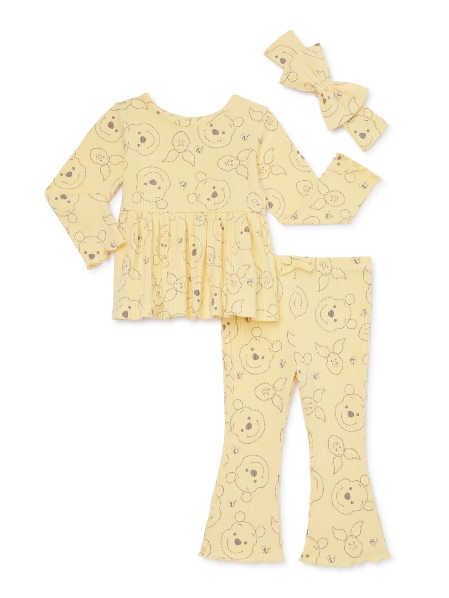 Disney Winnie the Pooh Baby Girls Top, Pants and Headband, 3-Piece Set, Sizes 0/3-24 Months | Walmart (US)