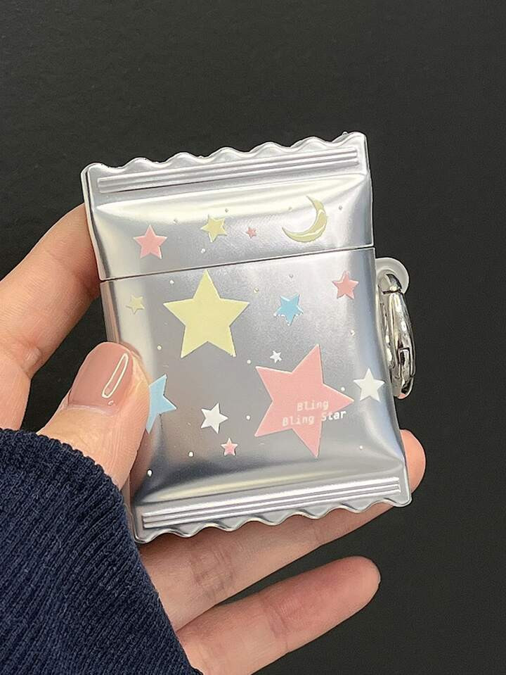 Capa de Verão com Estampa de Estrela e Lua Compatível com Airpods Compatível com Airpods1/2 Ai... | SHEIN