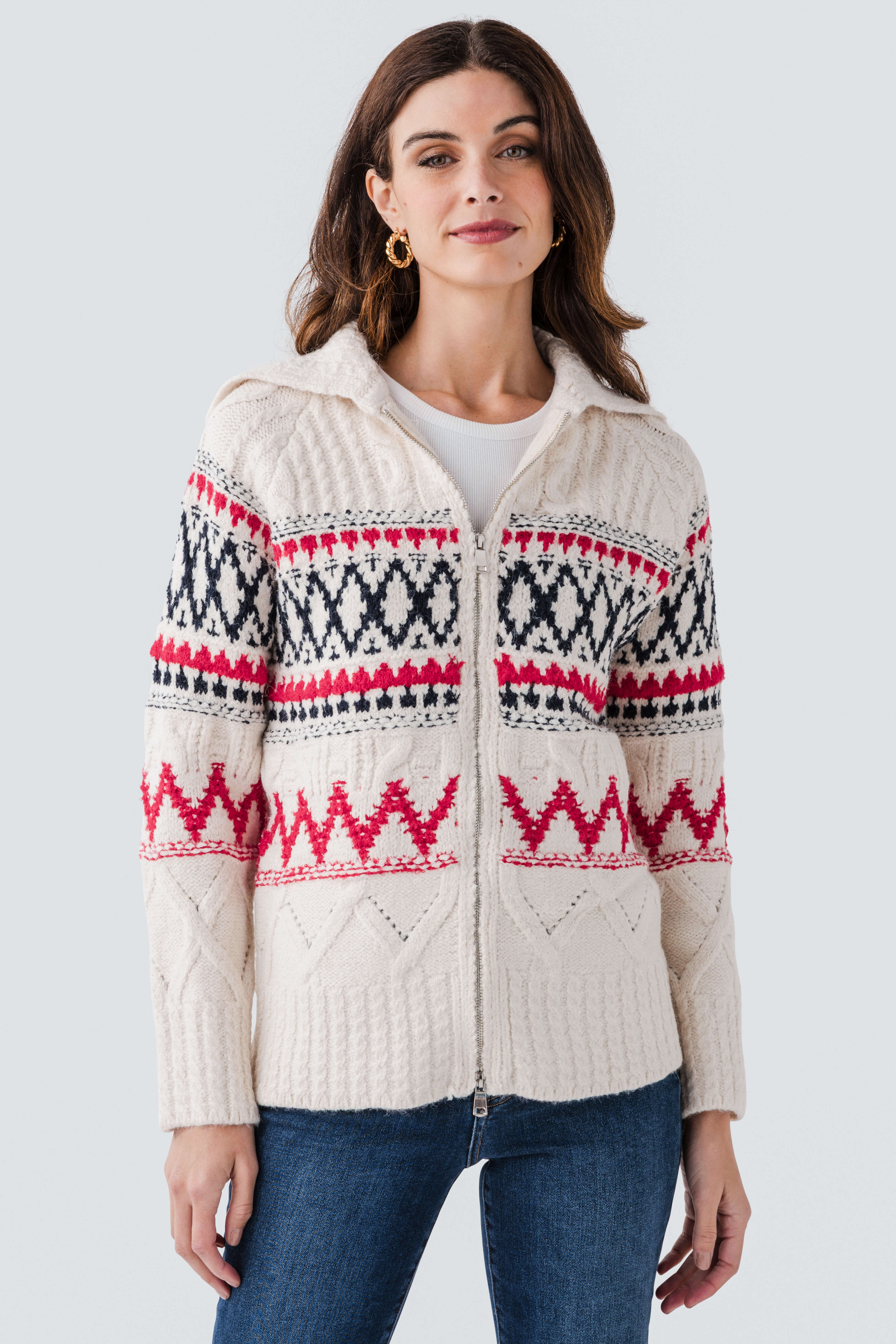 RD Style Anemone Long Sleeve Shirt Neck Cardigan | Social Threads