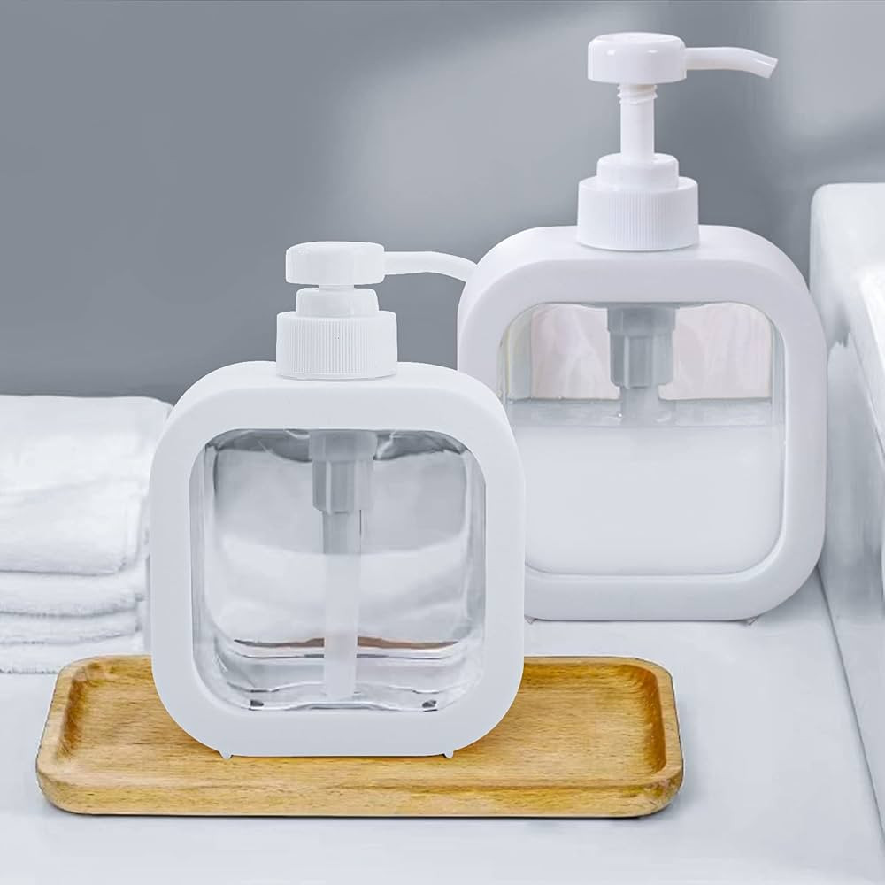 SIGOEI Soap Dispenser, 500ML 2PCS Pump Bottles for Shower Gel, Dish Soap, and Other Washing Produ... | Amazon (US)