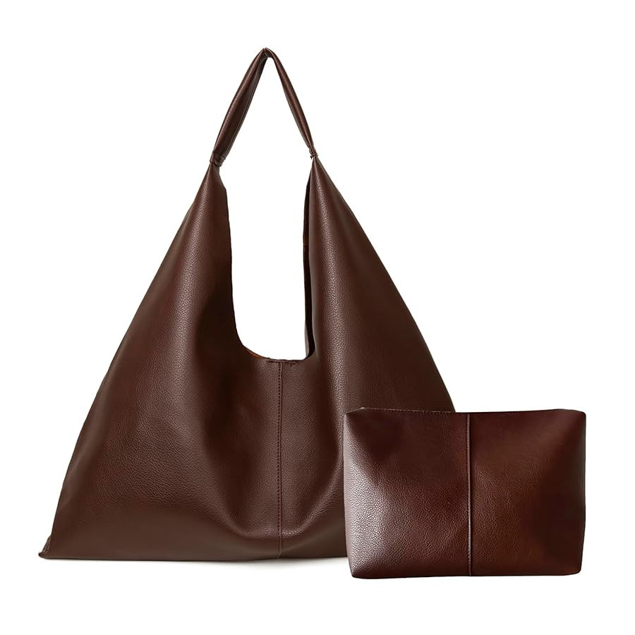 Leather Tote Bag, Oversized Hobo Bags, Large Tote Bag for Women Work, Vegan Leather Handbags Trav... | Amazon (US)