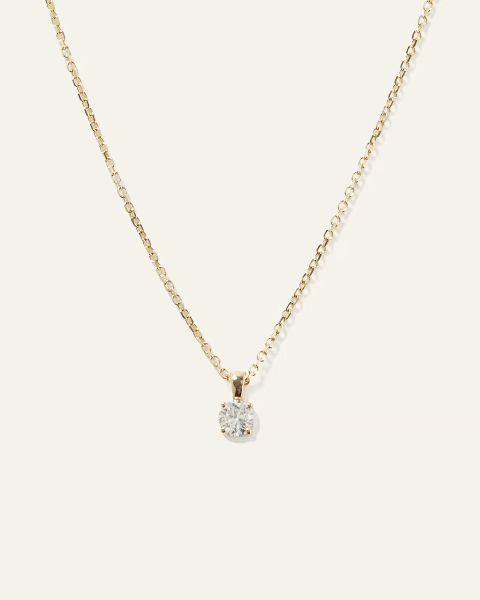 14k Gold Natural Diamond Solitaire Necklace in Yellow Gold | Quince
