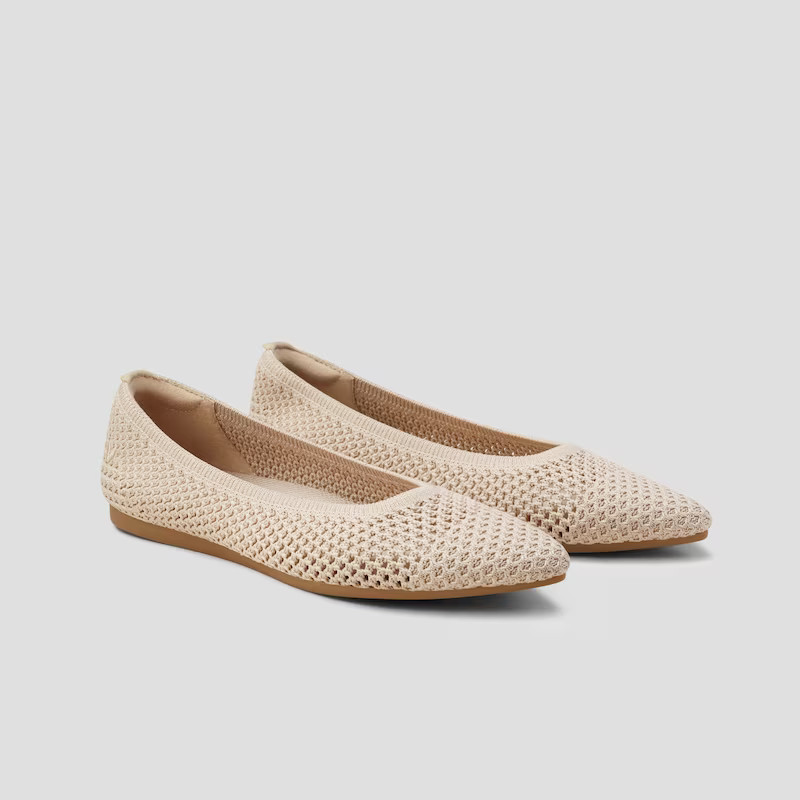 Pointed-Toe Breathable Mesh Ballet Flats (Aria 5°) | VIVAIA