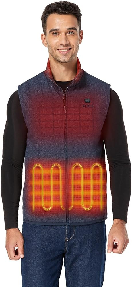 ORORO [Upgraded] Men's 4-Zone Heated Fleece Vest with Heated Collar, Lightweight Heating Vest wit... | Amazon (US)