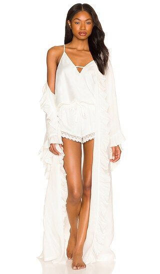 Avril Linen Frill Robe in White | Revolve Clothing (Global)