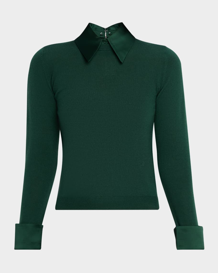 Alice + Olivia Porla Collared Sweater | Neiman Marcus