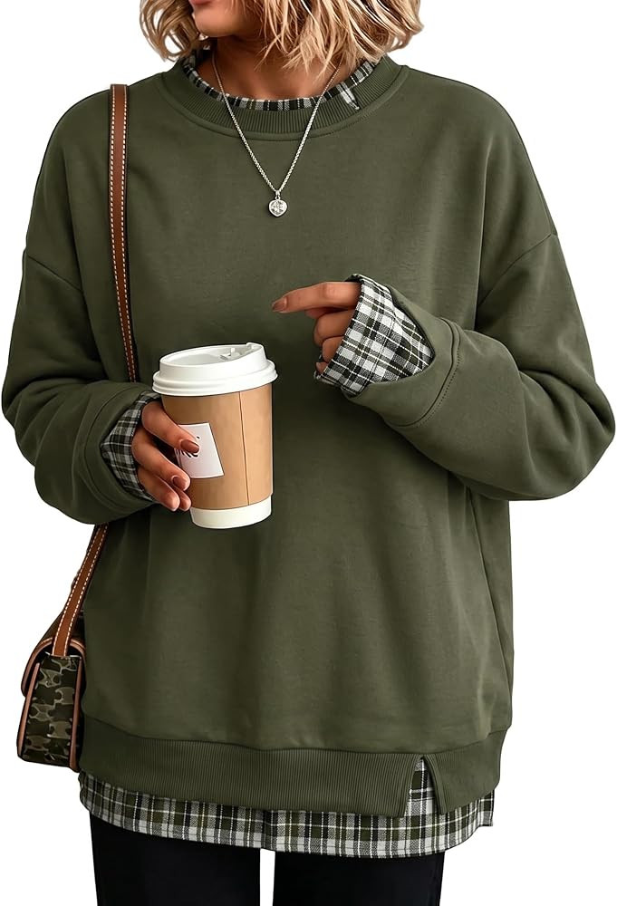 Womens Sweatshirt Casual Long Sleeve Pullover Tops Fall Clothes | Amazon (US)