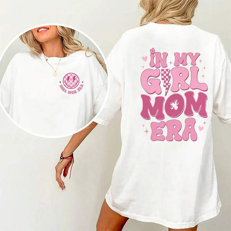 In My Girl Mama Era Shirt, Gifts For Mom, Comfy Fabric T-Shirts For Daily Wear, Mom Cotton Casual... | SHEIN