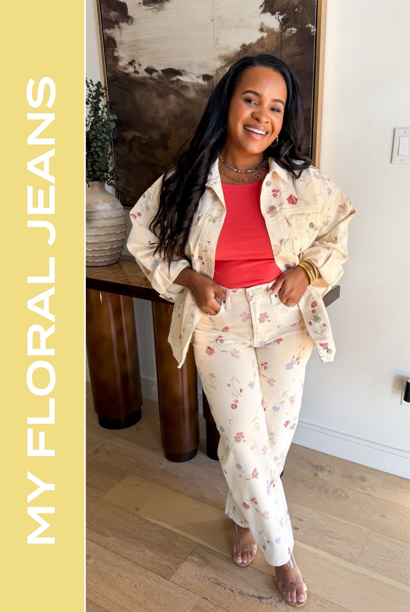 These high waisted floral jeans are perfect from Old Navy! Wearing a size 10 in the jeans 🤍
50% off site wide right now! 


#LTKgrwm #LTKSeasonal #LTKootd