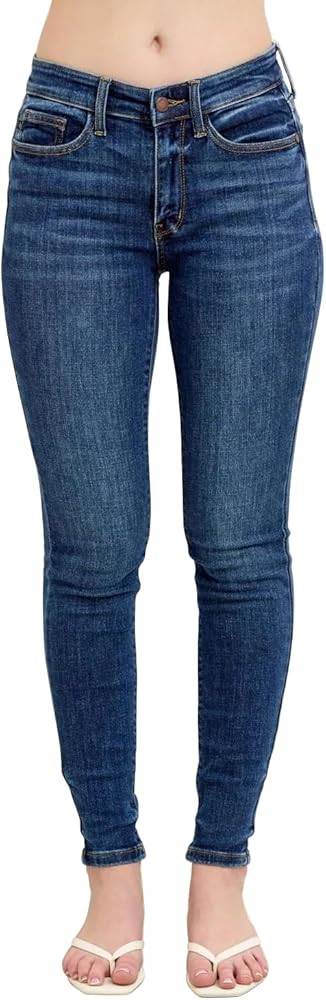 Judy Blue Handsand Mid Rise Skinny | Amazon (US)