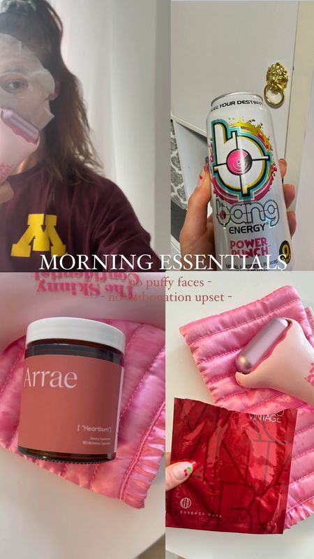 Morning de- Artizia The Super Puff essentials 
Arrae CODE: MEGANQ15 

- no puffy faces - 
- no carbonation upset -
The Skinny Confidential ice roller 
The Skinny Confidential mouth tape 

#LTKfamily #LTKfitness #LTKbeauty