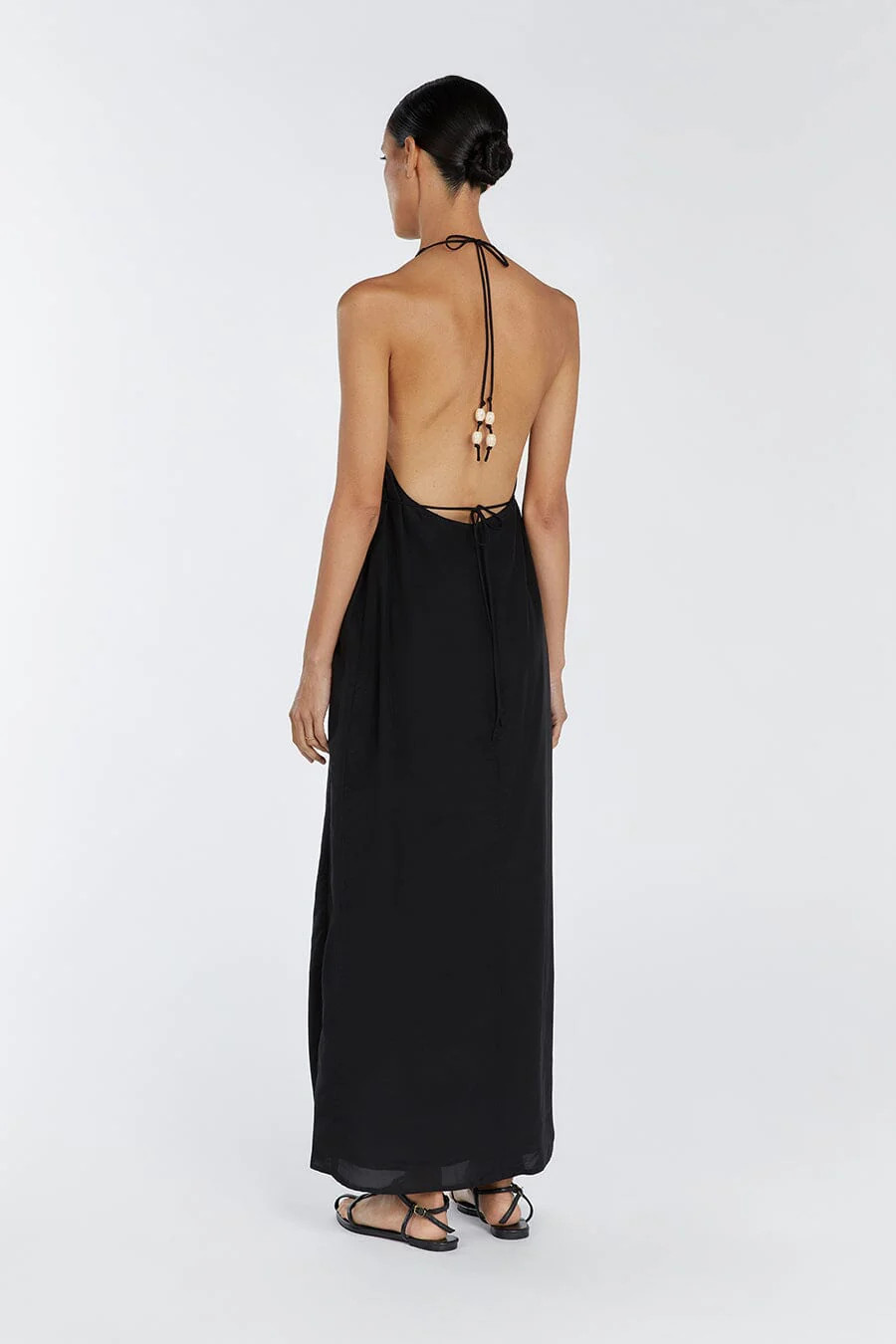 SARAH BLACK HALTER MIDI DRESS | DISSH