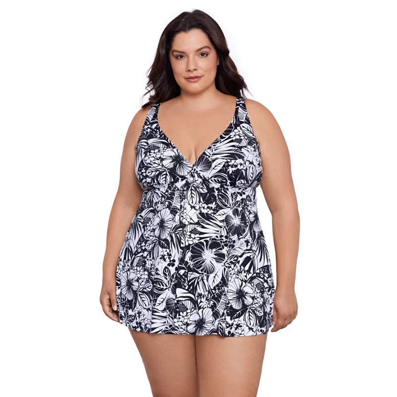 Swim Solutions Women's Plus Size Floral Swimdress | Academy Sports + Outdoors