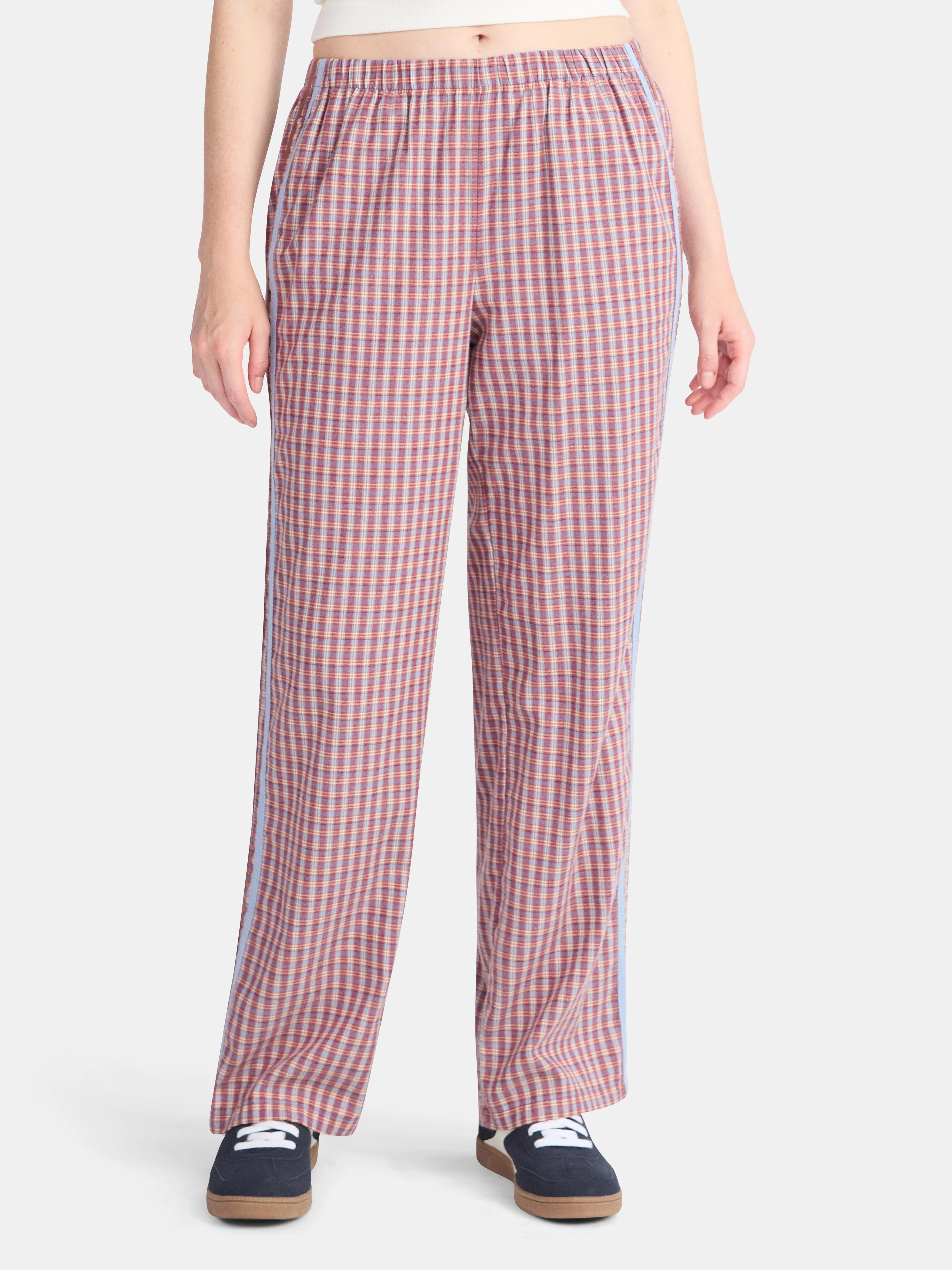 No Boundaries Cotton Boxer Pants with Side Stripes, 31'' Inseam, Women's | Walmart (US)