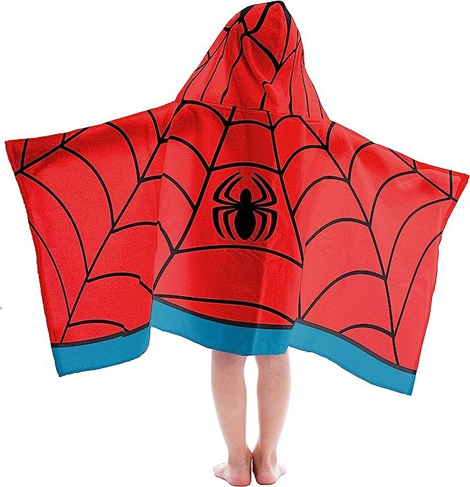 Jay Franco Kids Hooded Towel Avengers - Spiderman Red | Amazon (US)