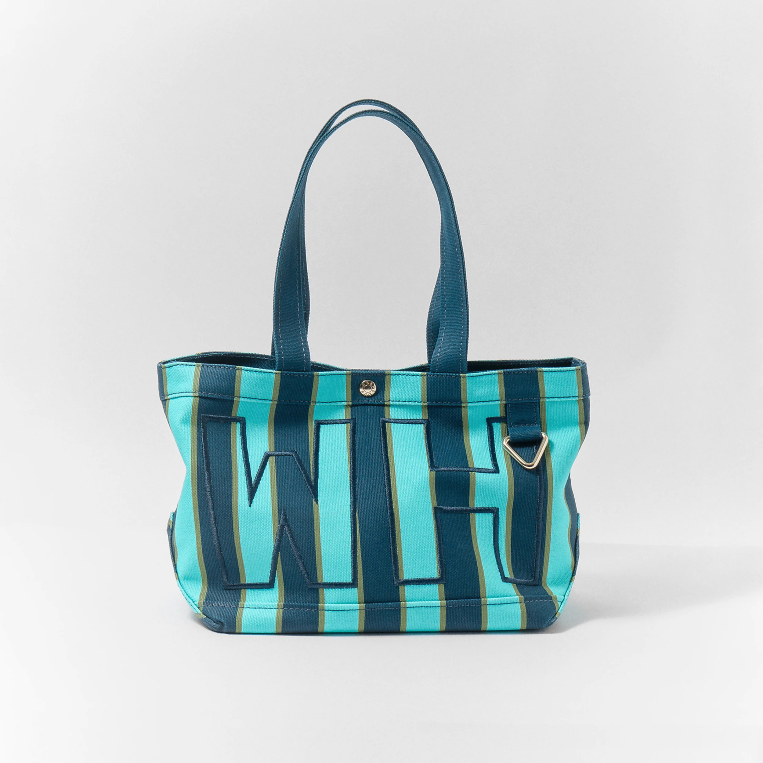 Striped Custom Alpha Tote - Peacock | BaubleBar