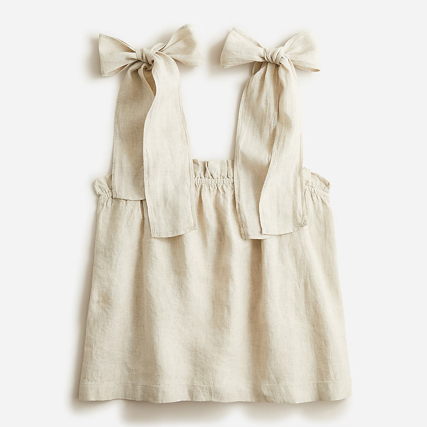 Tie-shoulder linen tank | J. Crew US