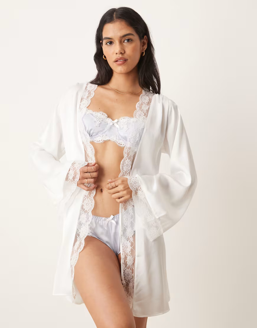 Kat The Label Sidney robe in ivory-White | ASOS (Global)