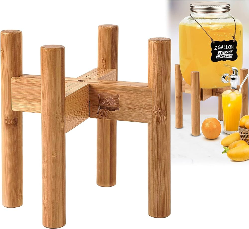 Drink Dispenser Stand - Beverage Glass Jar and Water Jug Holder - Adjustable up to 11.5-inch Wide... | Amazon (US)