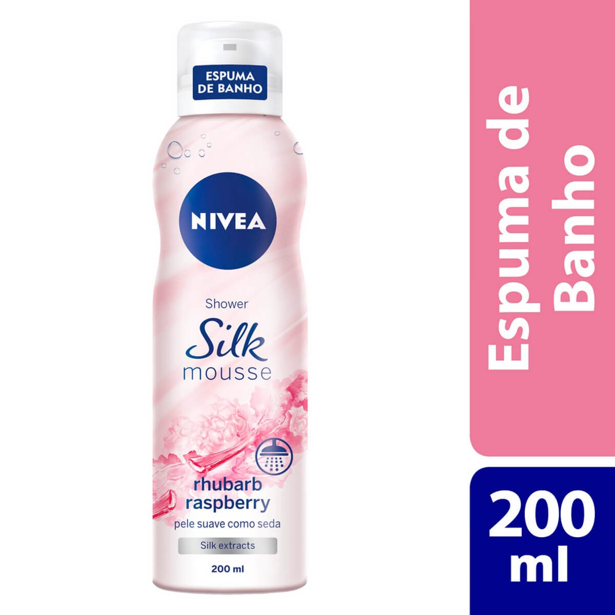 Espuma de Banho Nivea Rhubarb Raspberry Silk Mousse | DrogaRaia (BR)