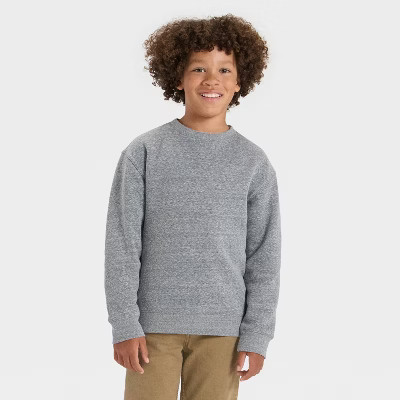 Boys' Solid Pullover Sweatshirt - Cat & Jack™ Charcoal Gray S | Target