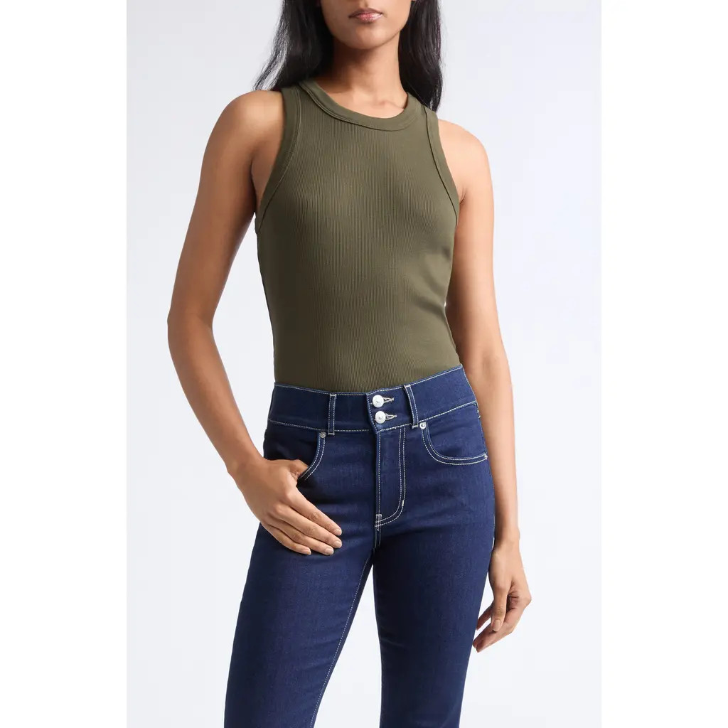 Veronica Beard Jordyn Cropped Tank in Loden at Nordstrom, Size X-Small | Nordstrom