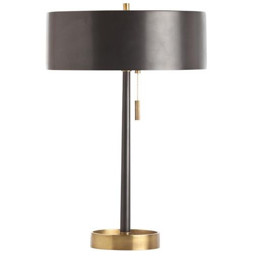 Arteriors Violetta Vintage Brass Mid-Century Black Iron Lamp | Kathy Kuo Home