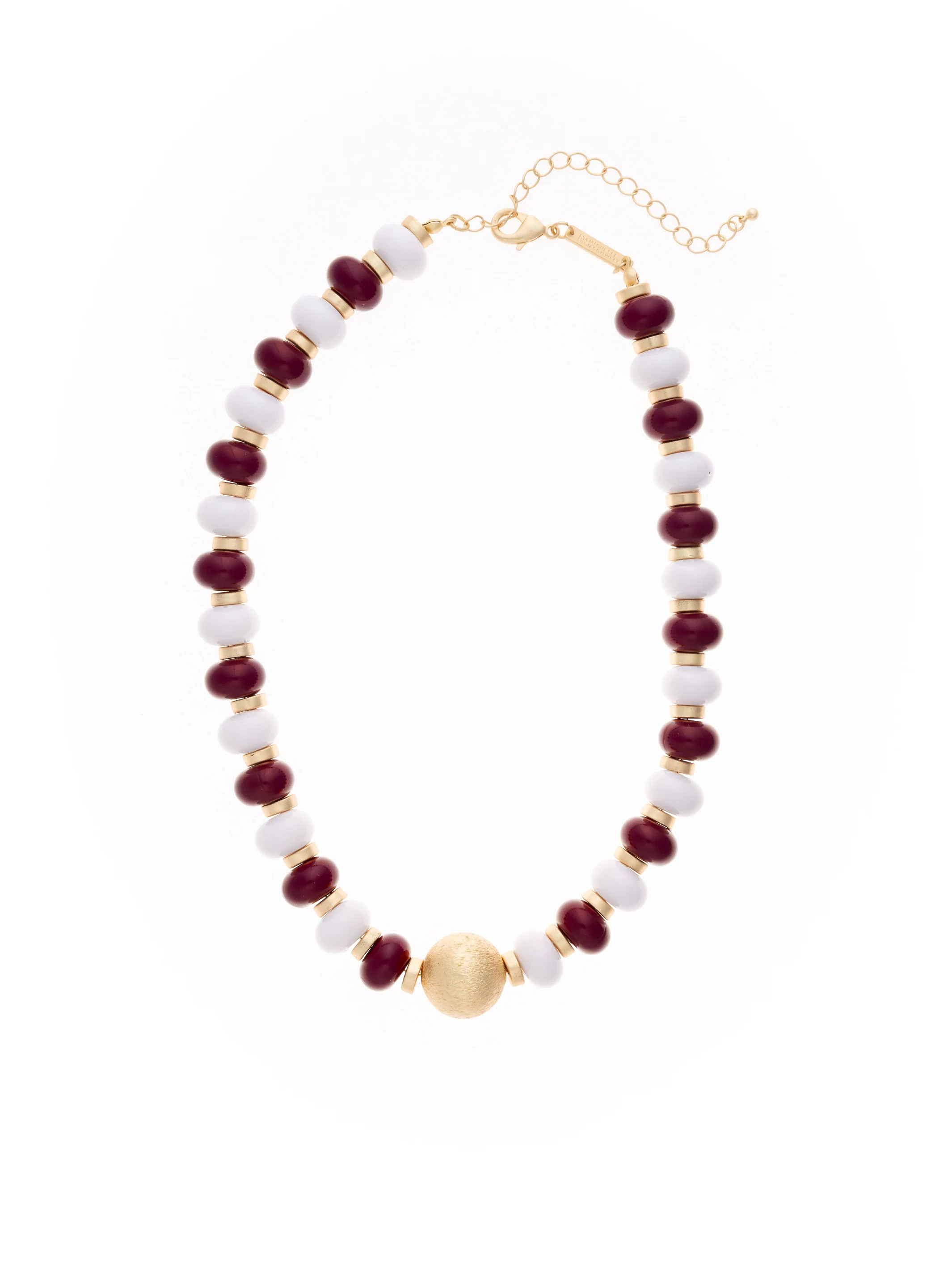 Kylie Necklace | Maroon + White | Mary Square