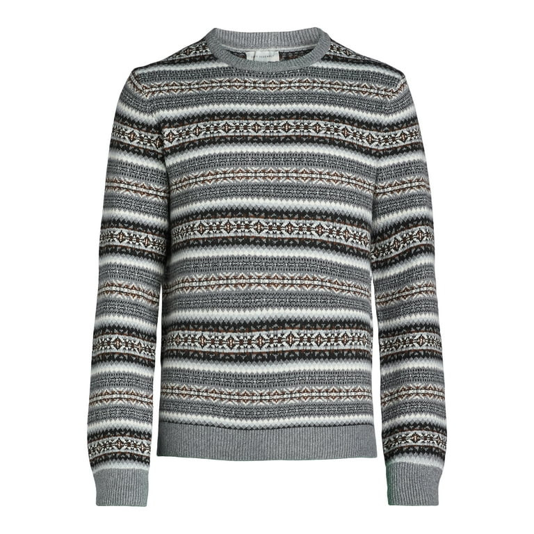 Free Assembly Men's Fair Isle Sweater, Lightweight, Sizes XS-XXXL | Walmart (US)