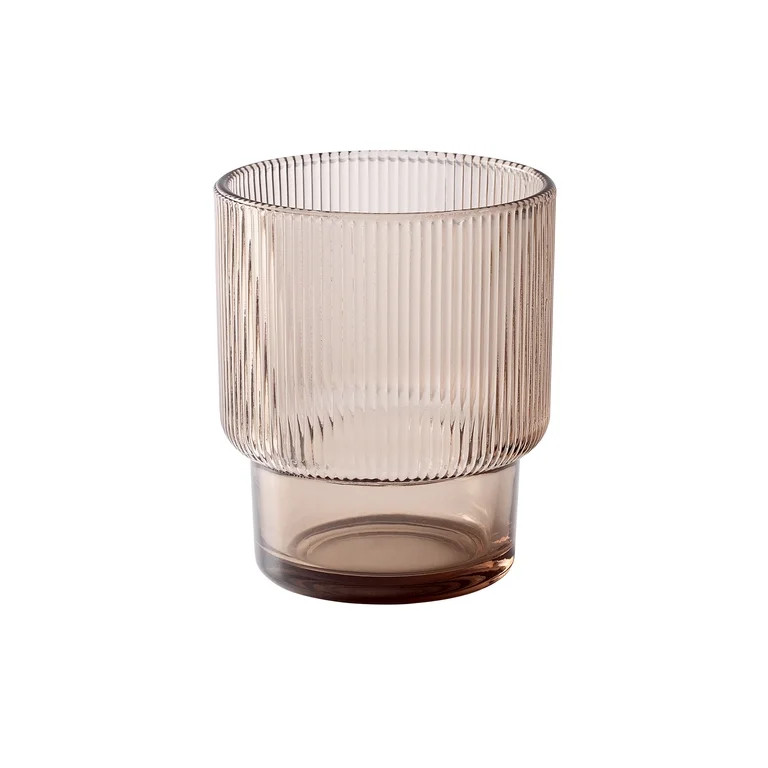 Better Homes & Gardens Stackable Ribbed Glass Tumbler, Brown Tint, 11.5 oz | Walmart (US)