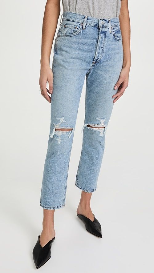 AGOLDE Riley Distressed Crop Jeans | SHOPBOP | Shopbop