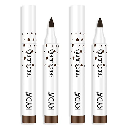 KYDA 2 Pcs Freckle Makeup Pen, Natural Lifelike Freckle Makeup Pen Magic Freckle Color, Waterproof Longlasting Soft Dot Sopt Pen, for Natural Effortless Sunkissed Makeup-Dark Brown | Amazon (US)