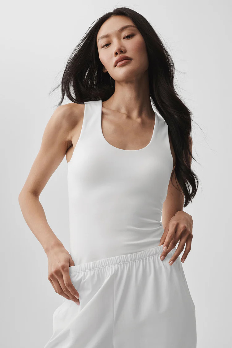 ALO Softsculpt No Nonsense Bra Tank - White | Alo Yoga (US)