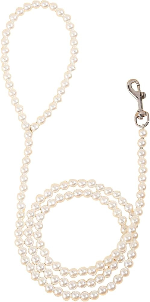 QWINEE Pearl Beaded Pet Leash Cat Dog Leash Elegant Puppy Leash Pet Leash with Lockable Hooks for... | Amazon (US)