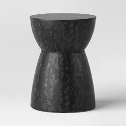 Prisma Side Table Black - Threshold\u2122: Rubberwood No Assembly Required, Round Shape | Target