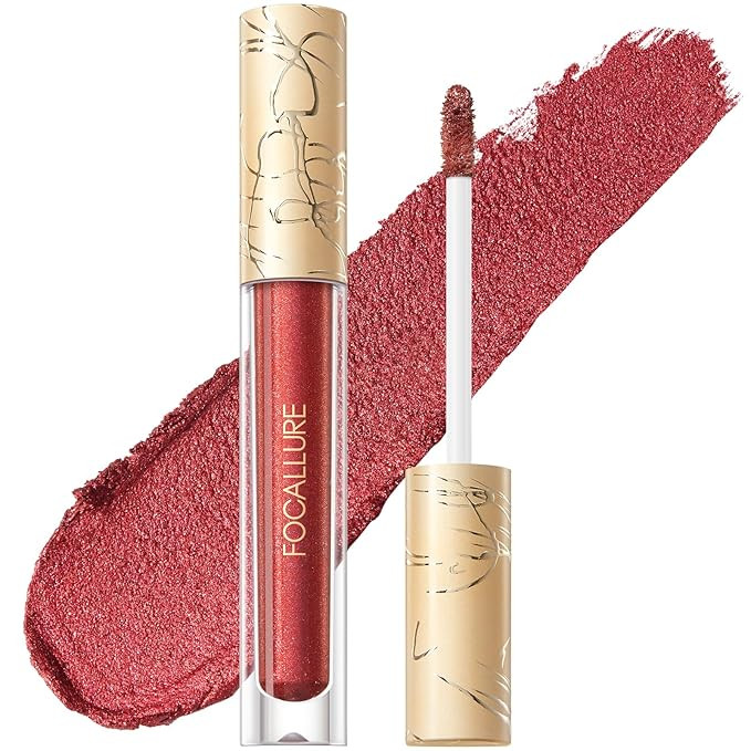 FOCALLURE Metallic Liquid Lipstick,Non Stick Cup Lip Gloss,High Impact Lip Color with Transfer-pr... | Amazon (US)
