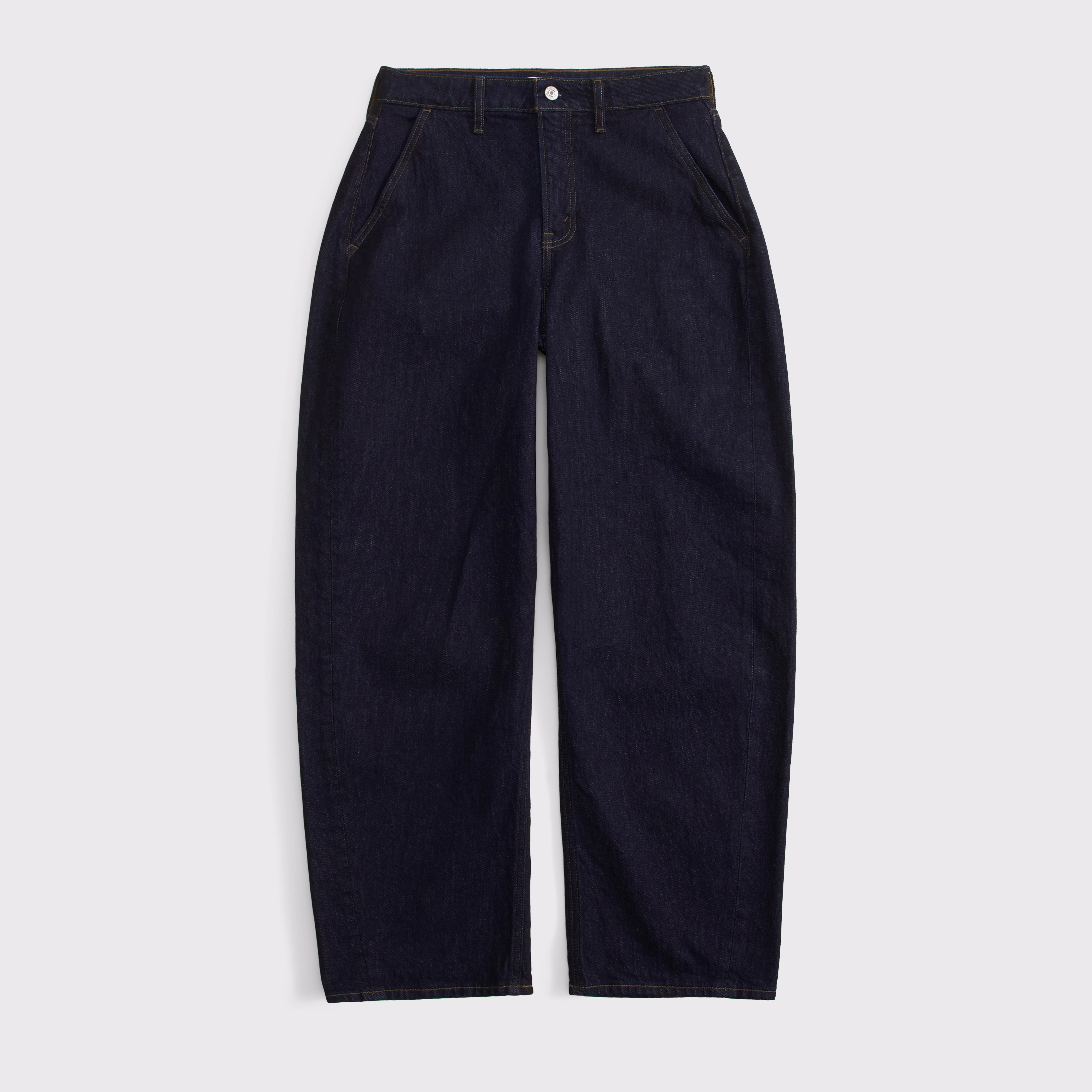 Curve Love High Rise Barrel Jean | Abercrombie & Fitch (US)