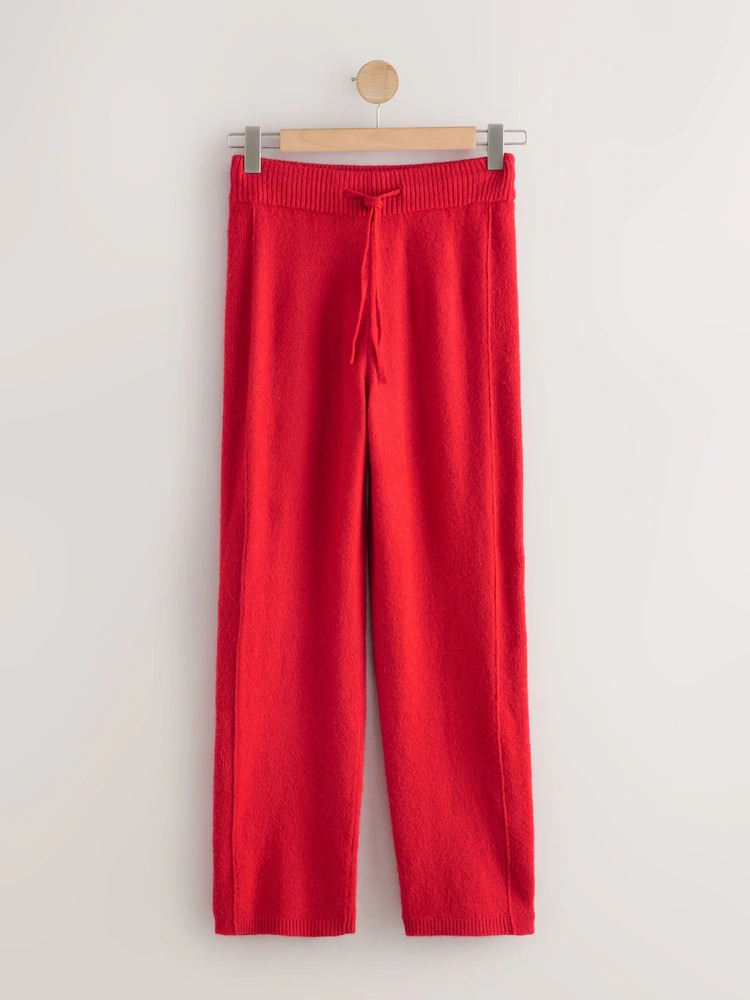 Red Knitted Joggers With Wool | Next EU