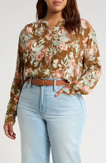 Treasure & Bond Floral Print Long Sleeve Top | Nordstrom | Nordstrom