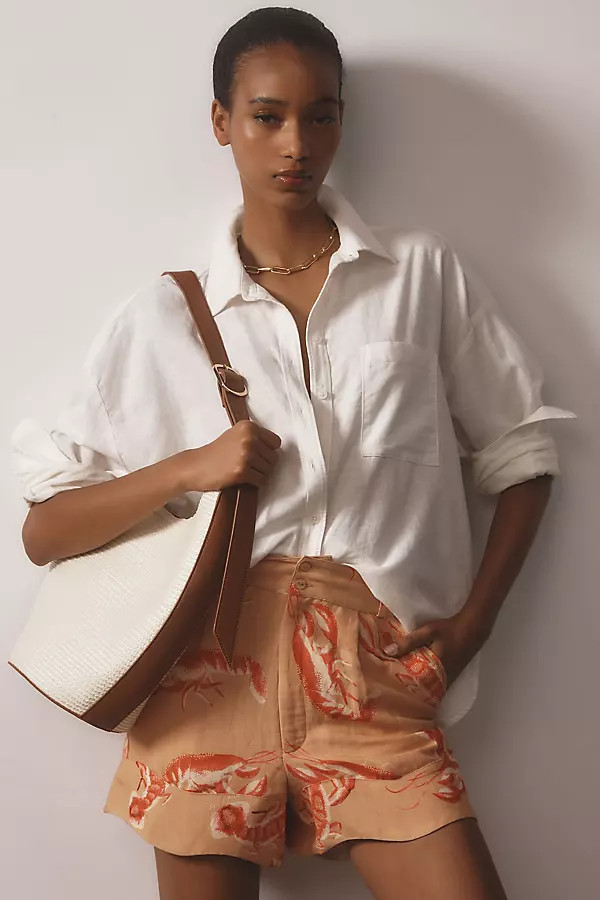 Farm Rio Linen Lobster Shorts | Anthropologie (US)