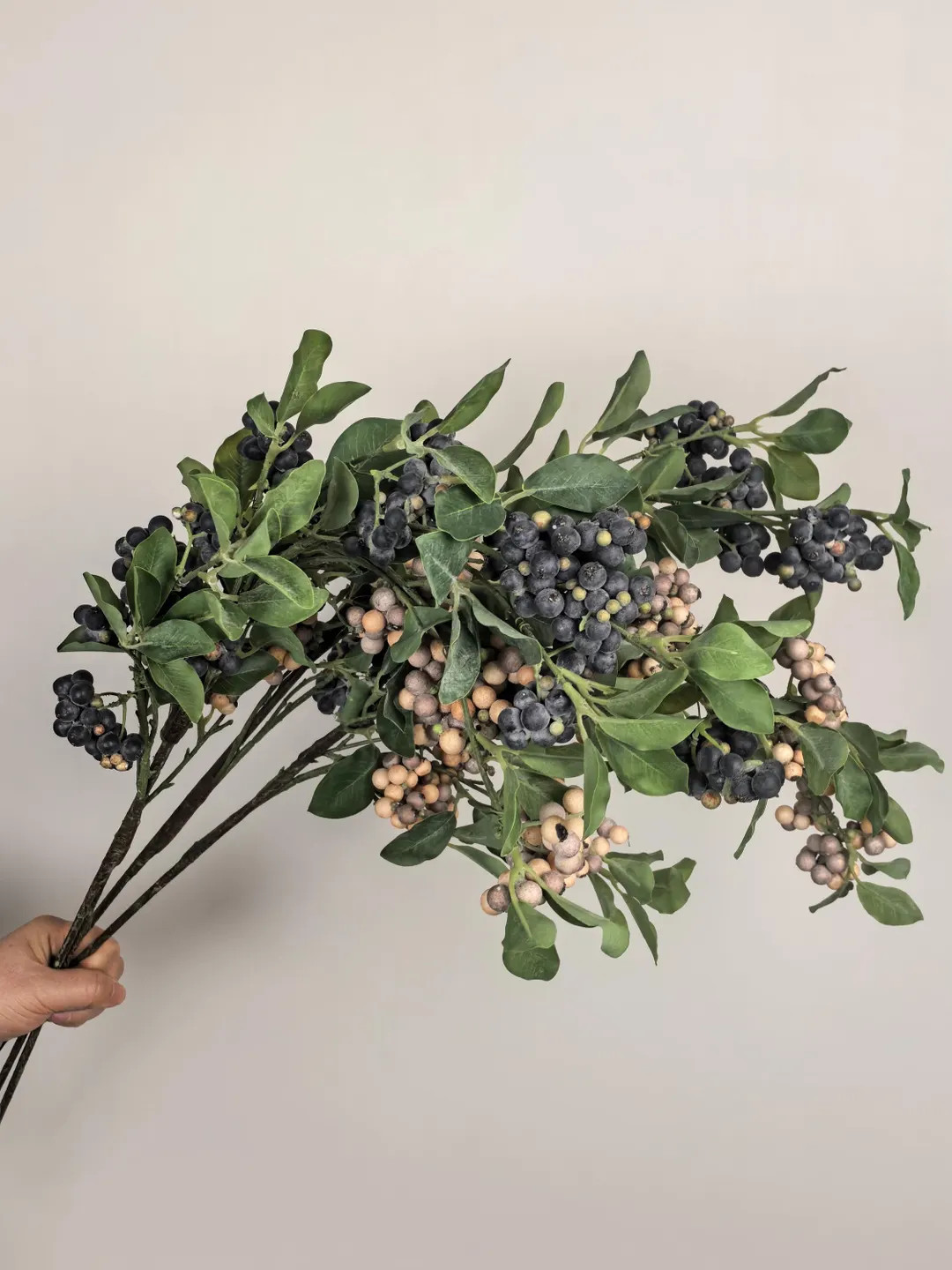 Long Stems Berries, 34.6inch Faux Blueberry Stems for DIY Wreath, Faux Flower Arrangement, Berry ... | Etsy (US)